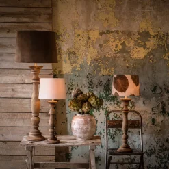LODGE Lampfot 46cm Vintage Brun