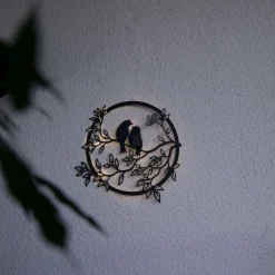 LOVE BIRDS Solcellsdekoration 38cm Svart IP44