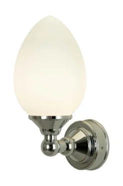 LUIGI Vägglampa Bad 23,5cm Krom/Opalvit IP44