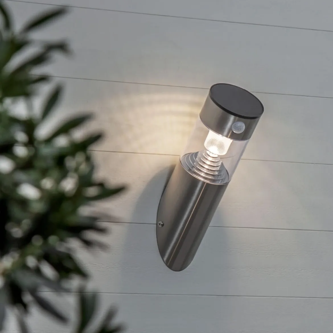 MARBELLA Vägglykta Solcell Sensor 29cm Rostfritt Stål