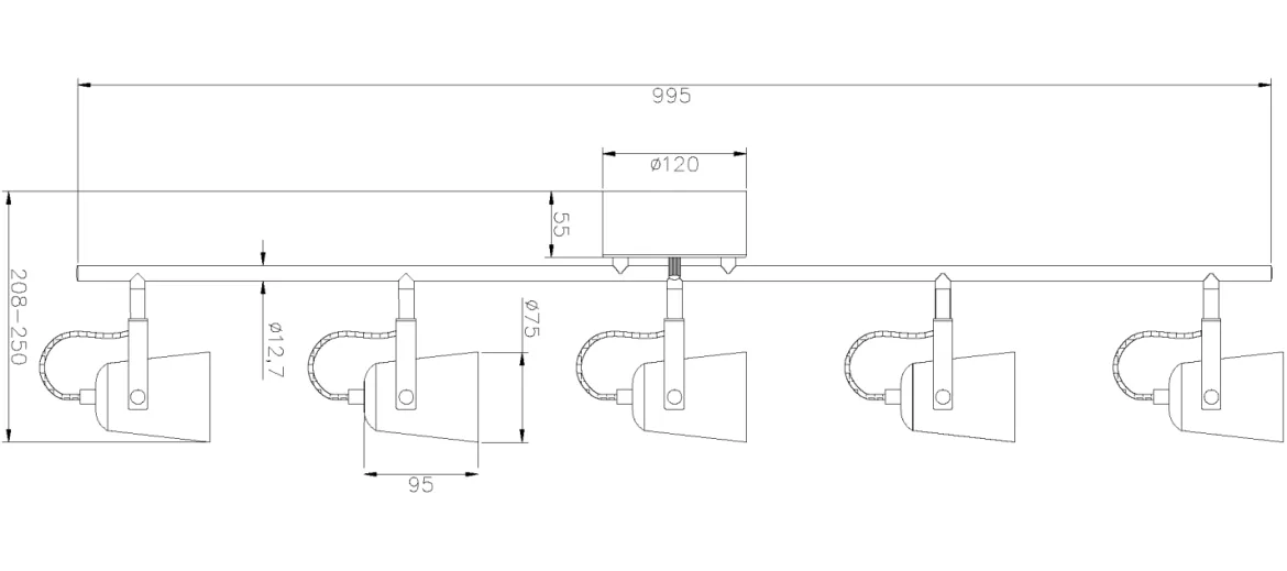 METZ Takspot 5:a 99cm Vit/Stål