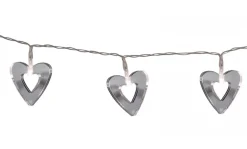 MIRROLA HJÄRTAN Ljusslinga 90cm Silver