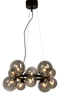 MOLEKYL Taklampa Rund 50cm Svart/Rökgrå