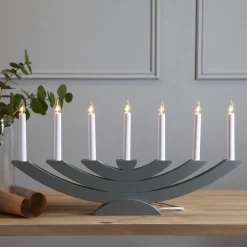 NAVIDA Ljusstake 7L 60cm Dimgrå