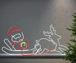 NEOLED Siluett Tomte & Ren 1008LED 1,8m Flerfärgad IP44
