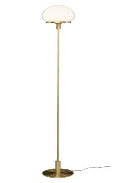 NEW AUGUST Golvlampa 140cm Matt Mässing/Opalvit