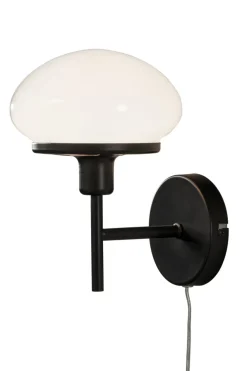 NEW AUGUST Vägglampa 25cm Svart/Vit