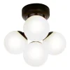 NICOSIA Plafond Bad 4L 26cm Svart/Opalvit IP44