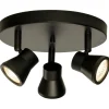 PLUTO Takspot Rund 3L Dimbar 20cm Svart