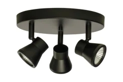 PLUTO Takspot Rund 3L Dimbar 20cm Svart