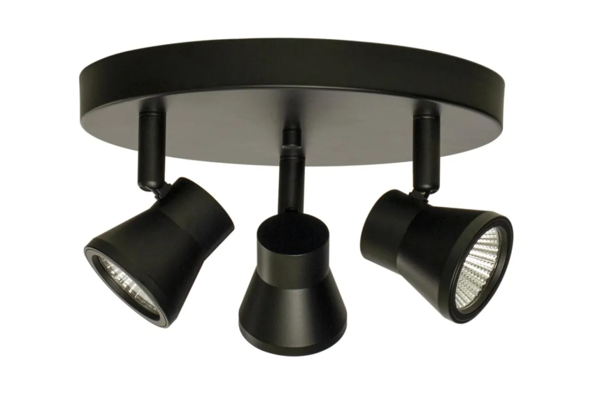 PLUTO Takspot Rund 3L Dimbar 20cm Svart