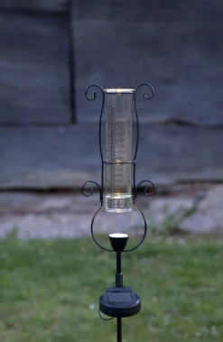 PLUVIO Regnmätare Solcell 65cm Svart