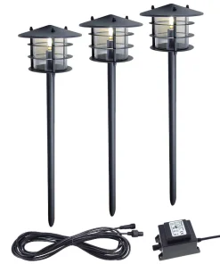 POPPY Pollare 3p 50cm LED, Trafo, Kabel - Antracitgrå 12V IP44