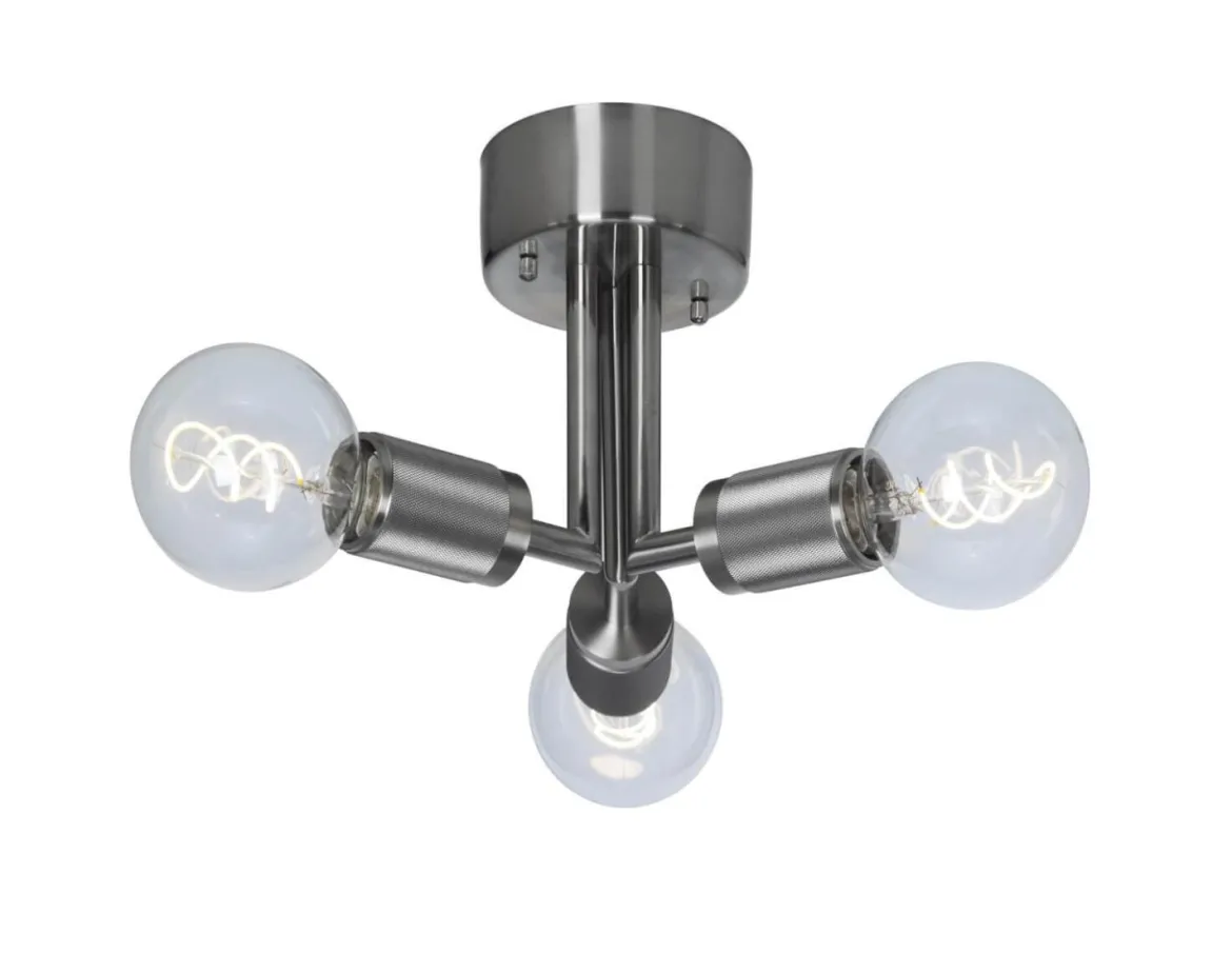 RILLE Taklampa 3L 27,5cm Borstad krom