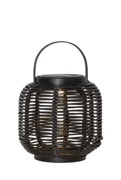 RUNDA Solcellslykta 15cm Svart