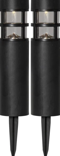 RUNDI Solcells-pollare 2-Pack 28cm Svart