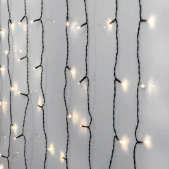 SERIE LED Ljusgardin Crispy Ice White 120L 200cm Svart