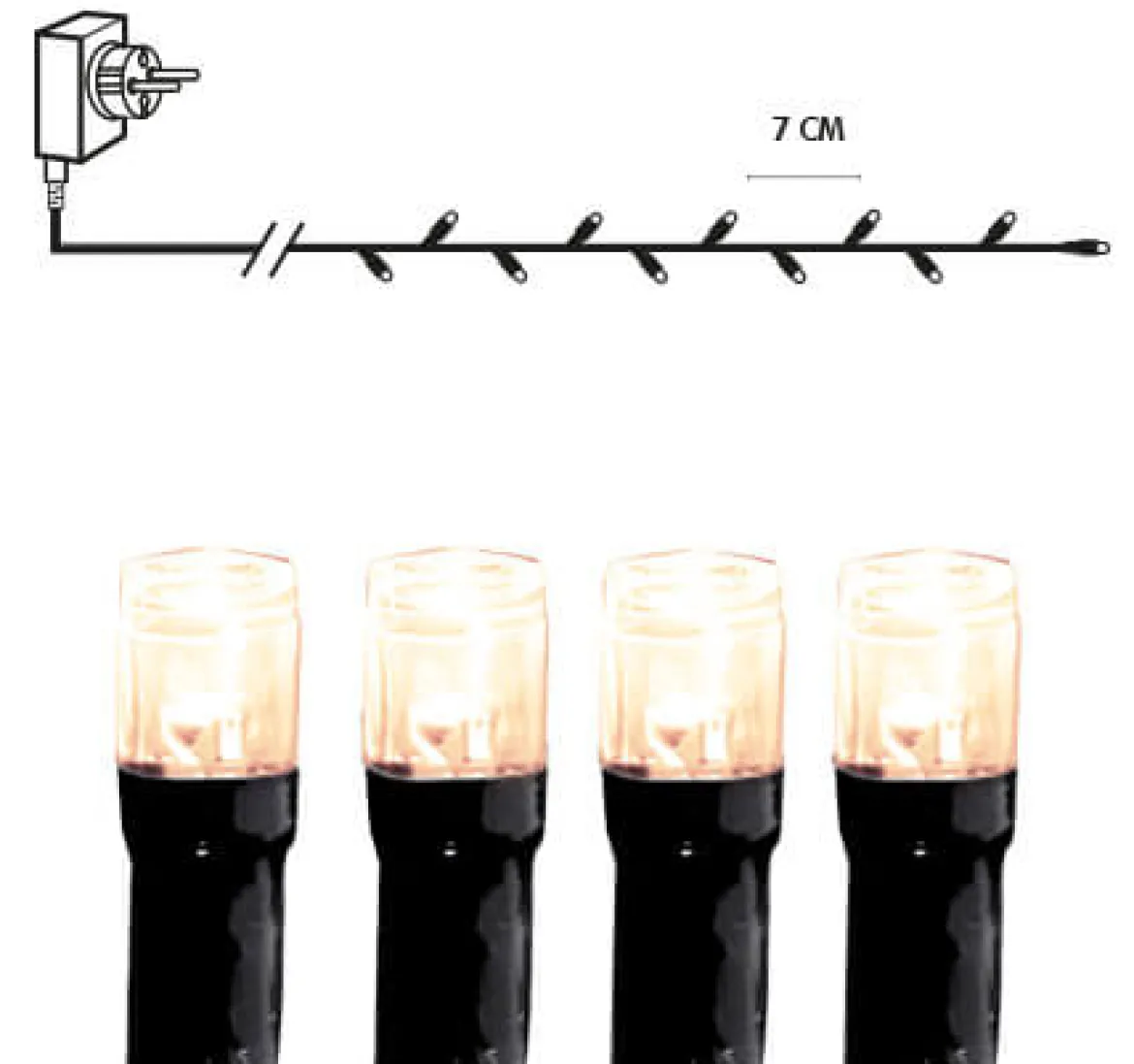 SERIE LED Ljusslinga Crispy Ice White 360L 25,2m Svart