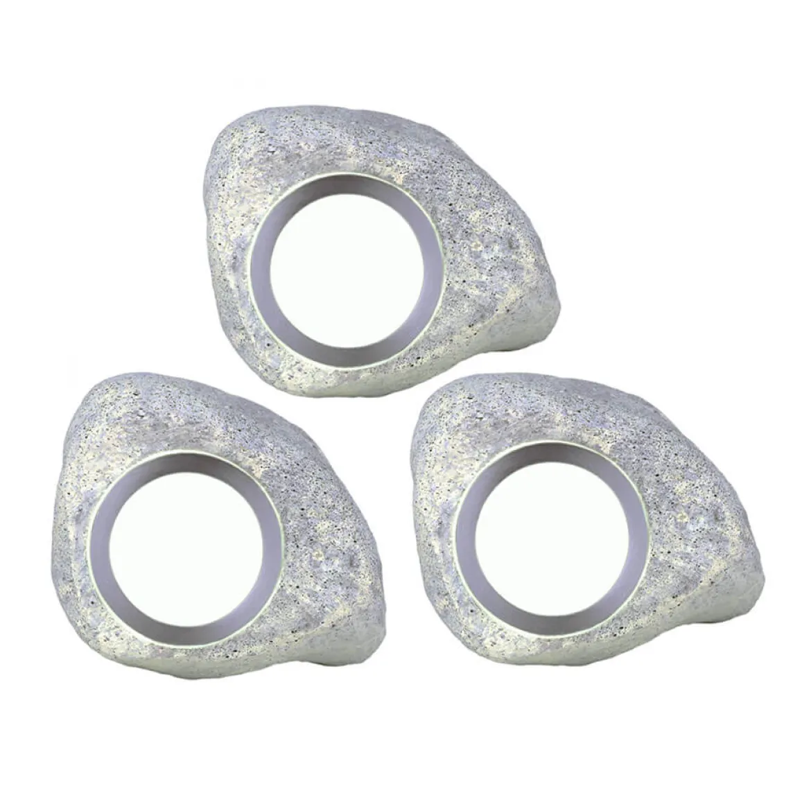 STONELIGHT 3-Pack Dekorationssten 10cm Grå 12V IP44