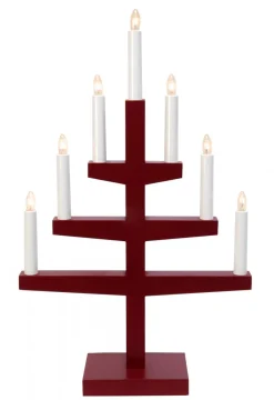 TRAPP Ljusstake 7L 54cm Röd