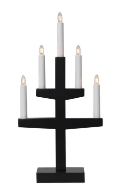 TRAPP Ljusstake 5L 46cm Svart