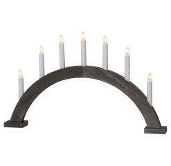 TRAPP Träljusstake 7L 34cm Båge Brun
