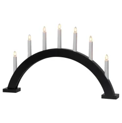 TRAPP Träljusstake 7L 34cm Båge Svart