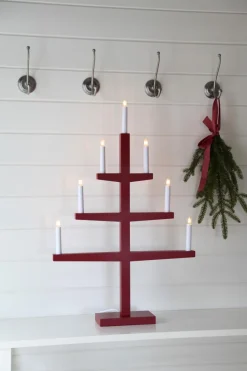 Tripp Ljusstake 7L 77cm Röd