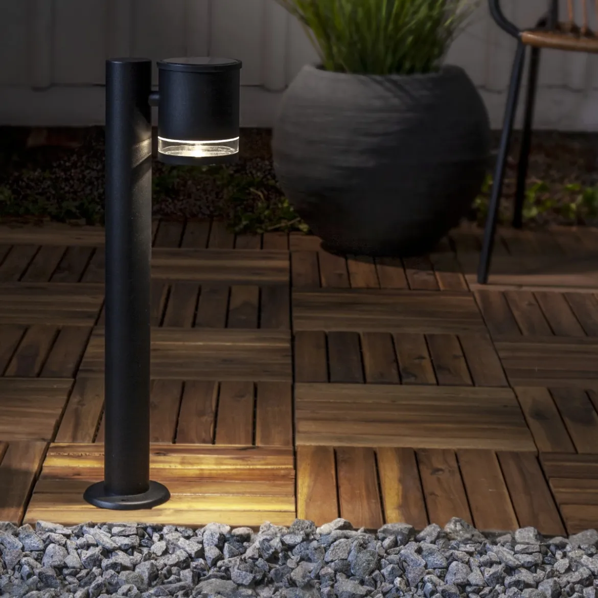 VIENNA Solcells-pollare 50cm Svart IP44