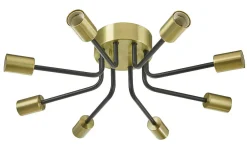 VINCENT Plafond 8L 60cm Svart/Borstad Mässing