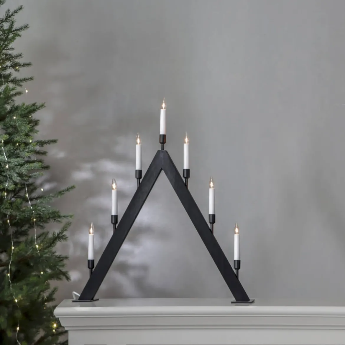 VIND Ljusstake 7L 63cm Svart