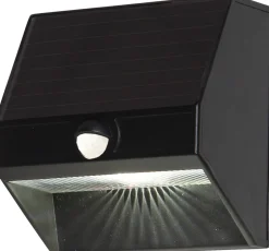 WALLY 50/5 LUMEN Solcells-vägglykta 11cm Svart