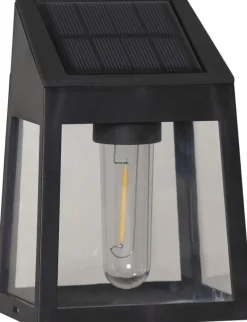 WALLY FILAMENT Solcells-vägglykta 2-Pack 13,5cm Svart