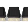WALLY MINI 3-Pack Solcells-vägglykta 7,5cm Svart Varmvit IP44