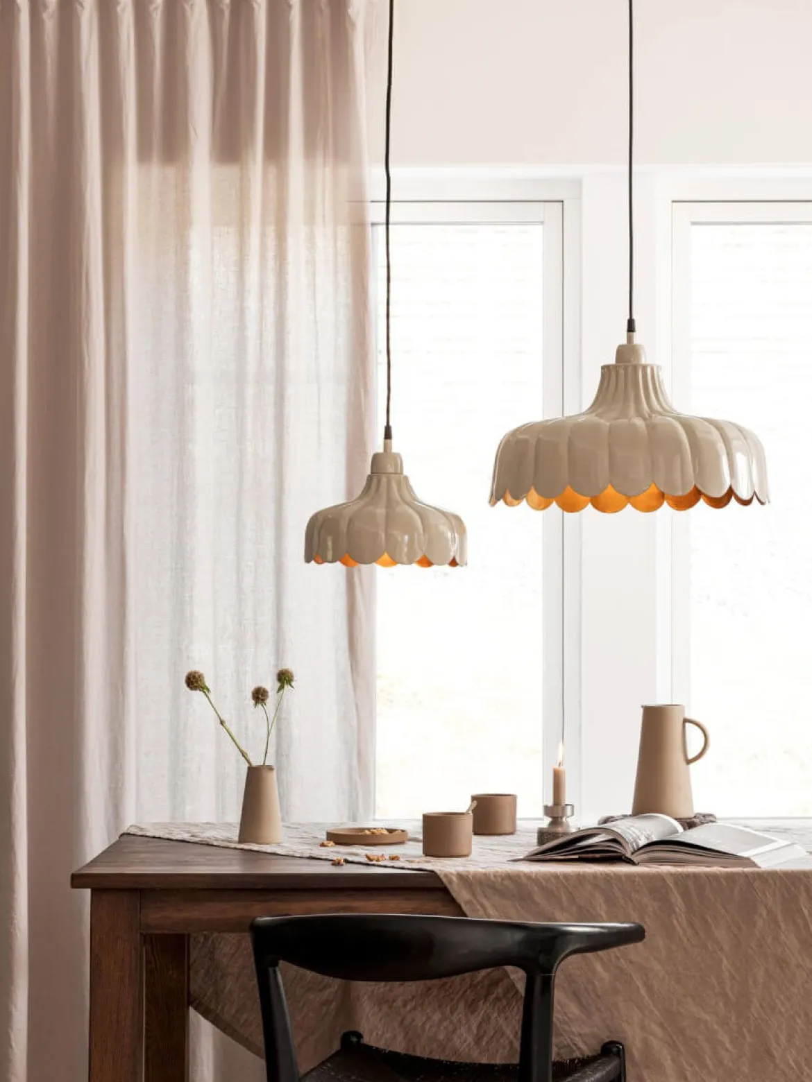 WELLS Tak/Fönsterlampa 24cm Beige