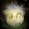 WHITE CHRISTMAS Kula Batteri 10,7cm 3-Pack