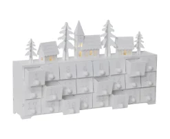 YULETIDE Adventskalender Stugby 22,5cm Vit
